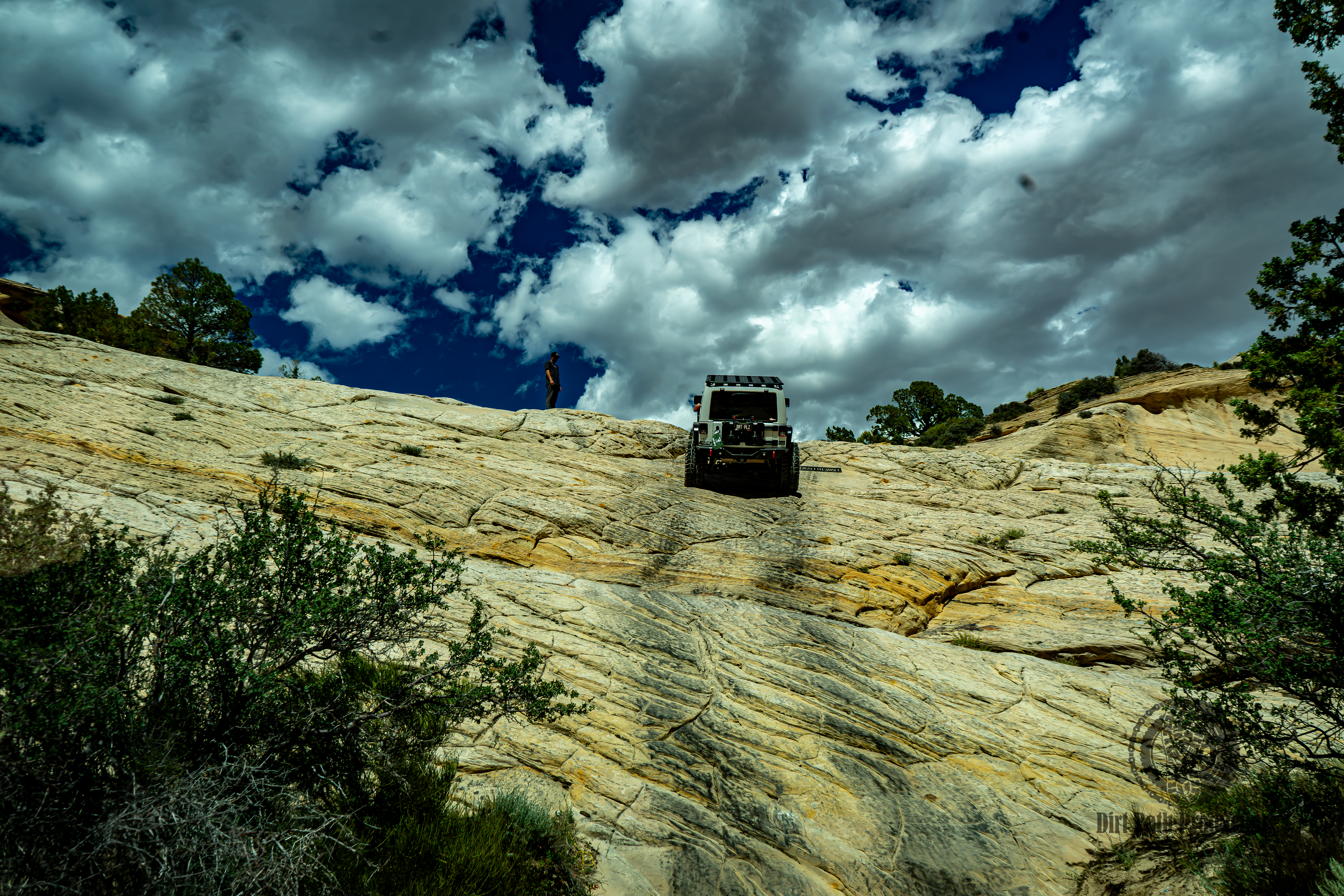 Off-road adventure action shot on rocky terrain